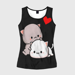 Женская майка 3D Котическая любовь
