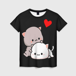 Женская футболка 3D Котическая любовь
