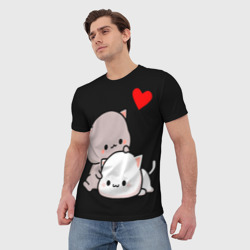 Мужская футболка 3D Котическая любовь - фото 2