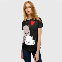 Женская футболка 3D Котическая любовь - фото 2