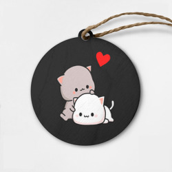 Деревянная игрушка круг Котическая любовь