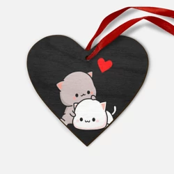 Деревянная игрушка Сердце Котическая любовь