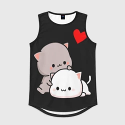 Мужская спортивная майка 3D Котическая любовь
