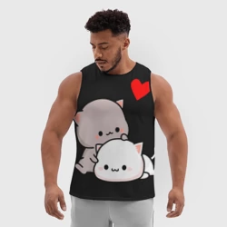 Мужская спортивная майка 3D Котическая любовь - фото 2