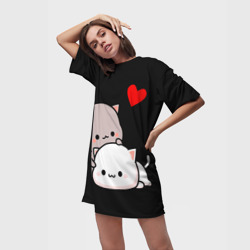 Платье-футболка 3D Котическая любовь - фото 2