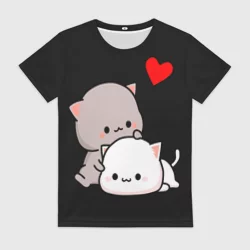 Женская футболка 3D Котическая любовь