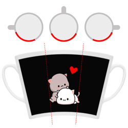 Кружка с принтом Котическая любовь для любого человека, вид спереди №6. Цвет основы: белый