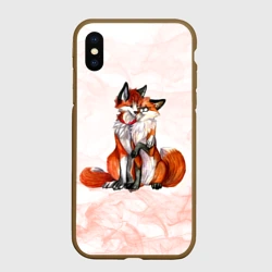 Чехол для iPhone XS Max матовый Влюблённые Лисы Love