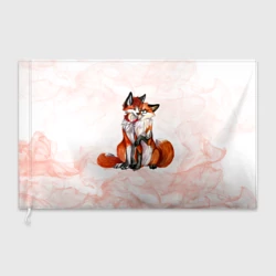 Флаг 3D Влюблённые Лисы Love