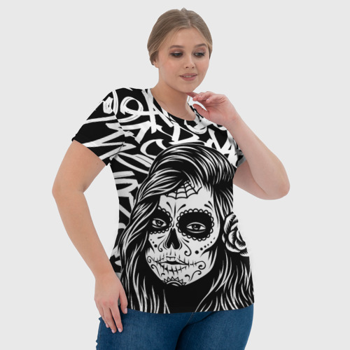 Женская футболка 3D Тату королева, цвет 3D печать - фото 6