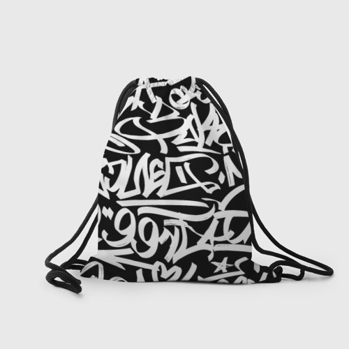 Рюкзак-мешок 3D Хип-хоп граффити из белых узористых линий - фото 2