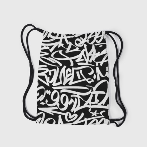 Рюкзак-мешок 3D Хип-хоп граффити из белых узористых линий - фото 7