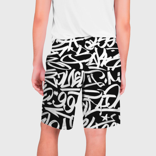 Мужские шорты 3D Хип-хоп граффити из белых узористых линий, цвет 3D печать - фото 2