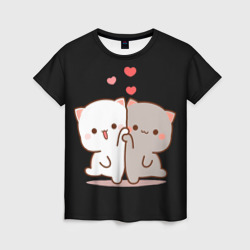 Женская футболка 3D Кошачья любовь навсегда Kitty love forever