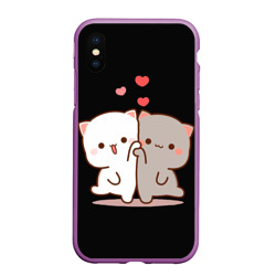 Чехол для iPhone XS Max матовый Кошачья любовь навсегда Kitty love forever