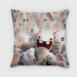 Подушка 3D Бешеные кролики в толпе