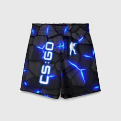 Детские спортивные шорты 3D КС Го - синие 3D плиты