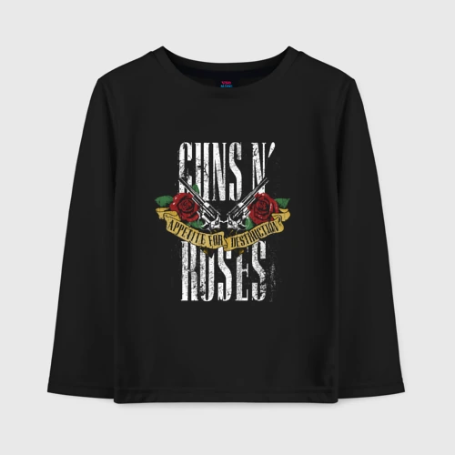 Детский лонгслив хлопок Guns N' Roses Рок группа