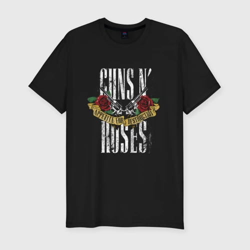 Мужская футболка хлопок Slim Guns N' Roses Рок группа