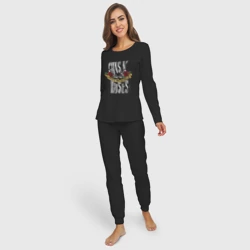 Женская пижама с лонгсливом хлопок Guns N' Roses Рок группа - фото 2