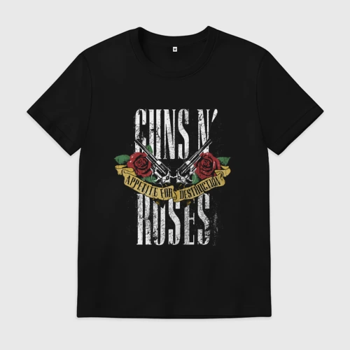 Мужская футболка хлопок Guns N' Roses Рок группа