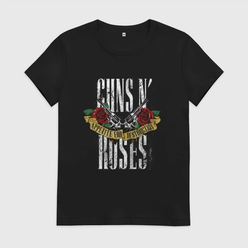 Женская футболка хлопок Guns N' Roses Рок группа