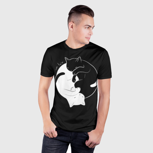 Мужская футболка 3D Slim Бесконечная любовь Endless kitty love, цвет 3D печать - фото 3