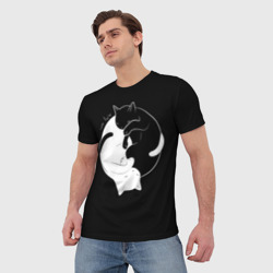 Мужская футболка 3D Бесконечная любовь Endless kitty love - фото 2