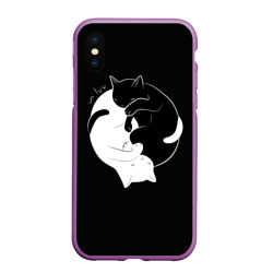 Чехол для iPhone XS Max матовый Бесконечная любовь Endless kitty love