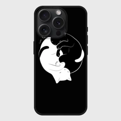 Чехол силиконовый для Apple iPhone 15 Pro матовый Бесконечная любовь Endless kitty love