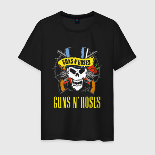 Мужская футболка хлопок Guns n roses группа, цвет черный