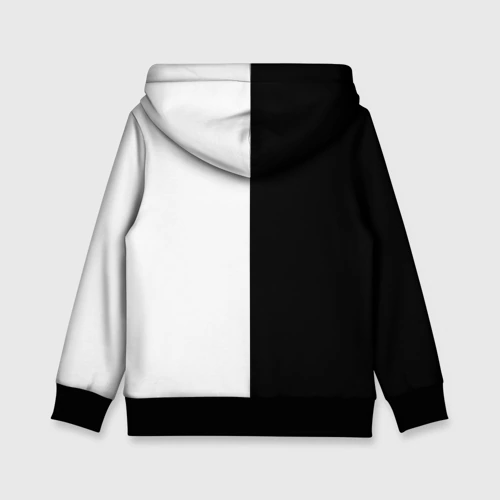 Детская толстовка 3D с принтом Россия чёрно-белое, вид сзади #1