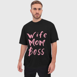 Мужская футболка oversize 3D Wife Mom Boss - фото 2