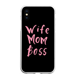 Чехол для iPhone XS Max матовый Wife Mom Boss
