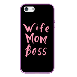 Чехол для iPhone 5/5S матовый Wife Mom Boss