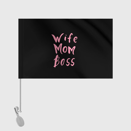 Флаг для автомобиля Wife Mom Boss - фото 2