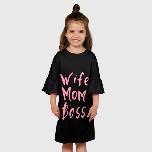 Детское платье 3D Wife Mom Boss, цвет 3D печать - фото 4