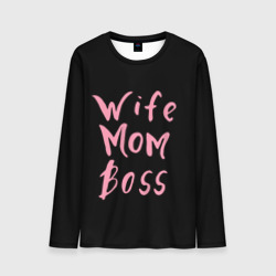 Мужской лонгслив 3D Wife Mom Boss