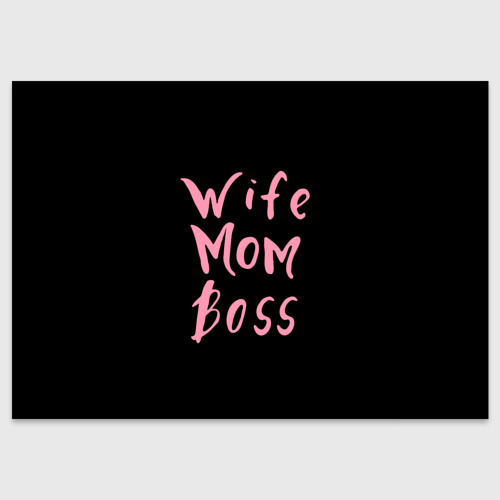 Поздравительная открытка Wife Mom Boss, цвет белый