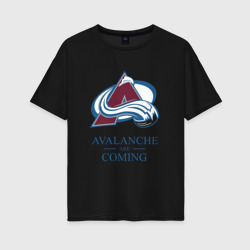 Женская футболка хлопок Oversize Colorado Avalanche are coming , Колорадо Эвеланш