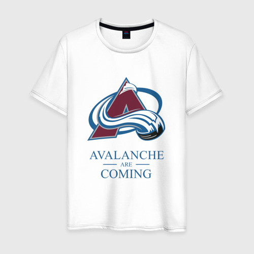 Мужская футболка из хлопка с принтом Colorado Avalanche are coming , Колорадо Эвеланш, вид спереди №1