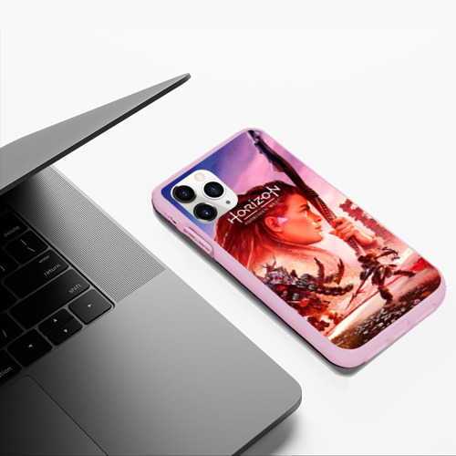 Чехол для iPhone 11 Pro Max матовый Horizon Forbidden West game poster, цвет розовый - фото 5