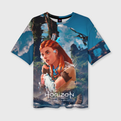 Женская футболка oversize 3D Aloy   horizon