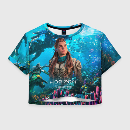 Женская футболка Crop-top 3D Элой Horizont Forbidden West, цвет 3D печать