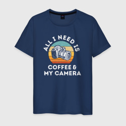 Все что мне нужно, это кофе и моя камера – Футболка из хлопка с принтом купить со скидкой в -20%