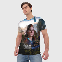 Мужская футболка 3D Aloy Horizon Forbidden West game - фото 2