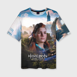 Женская футболка oversize 3D Aloy Horizon Forbidden West game