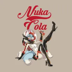 Мужской свитшот хлопок Fallout Nuka Cola - furry poster - фото 2