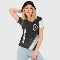 Женская футболка 3D Slim Мерседес AMG Краски - фото 2