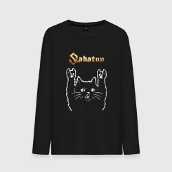 Мужской лонгслив хлопок Sabaton Сабатон Рок кот